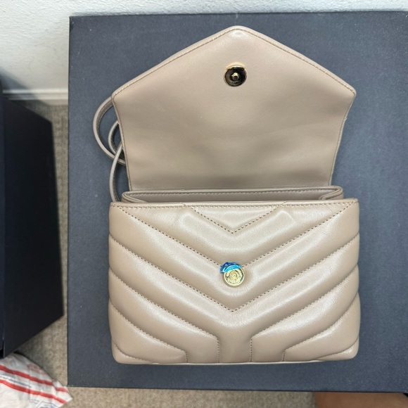 Saint Laurent Loulou Toy quilted-leather Dark Beige Rare Color! - Picture 5 of 16